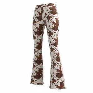 Cow Print Flared Women's Pants. Western.  Cowgirl. Nashville